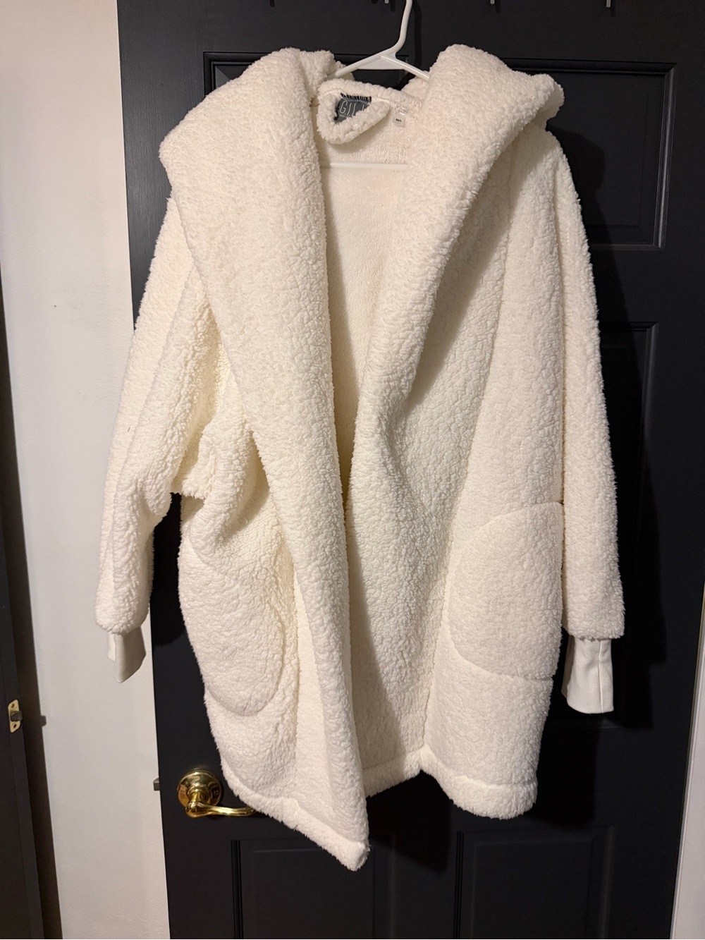 G.I.L.I. Cream Hooded Sherpa Teddy Jacket